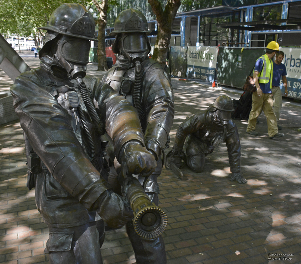 Firefighters in bronze