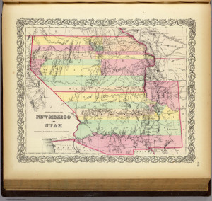 Territories of New Mexico and Utah, J.H. Colton, New York, 1856. From the David Rumsey Historical Map Collection, Cartography Associates, under Creative Commons license.