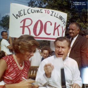 N.Y. Gov. Nelson Rockefeller and wife Happy, Ogle Co., Ill., 1963. © William P. Diven.