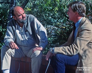 John Ehrlichman interviewed by Kenan Block of KGGM-TV, Santa Fe, 1980. Photo © William P. Diven.