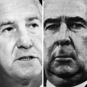 Spiro Agnew (left), Gerald R. Ford Presidential Library and Museum, image No. T25035c1-27; John Mitchell, photo by Steve Northrup in Time Magazine, April 30, 1973, author's collection. 