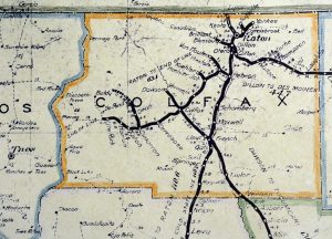 Colfax County railroads shown on a 1924 New Mexico State Corporation Commission map.